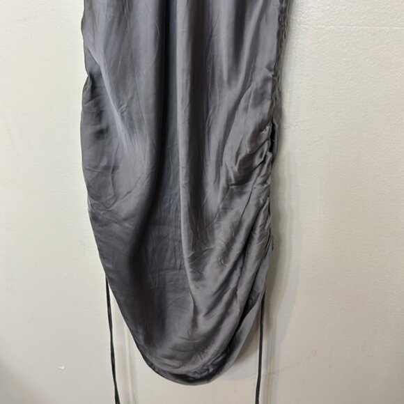 Aritzia Wilfred Only Ruched Satin Slip Dress with Adjustable Length - Picture 10 of 12